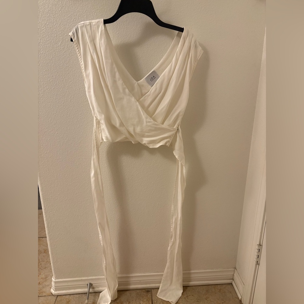 J.O.A. Cream Wrap Blouse